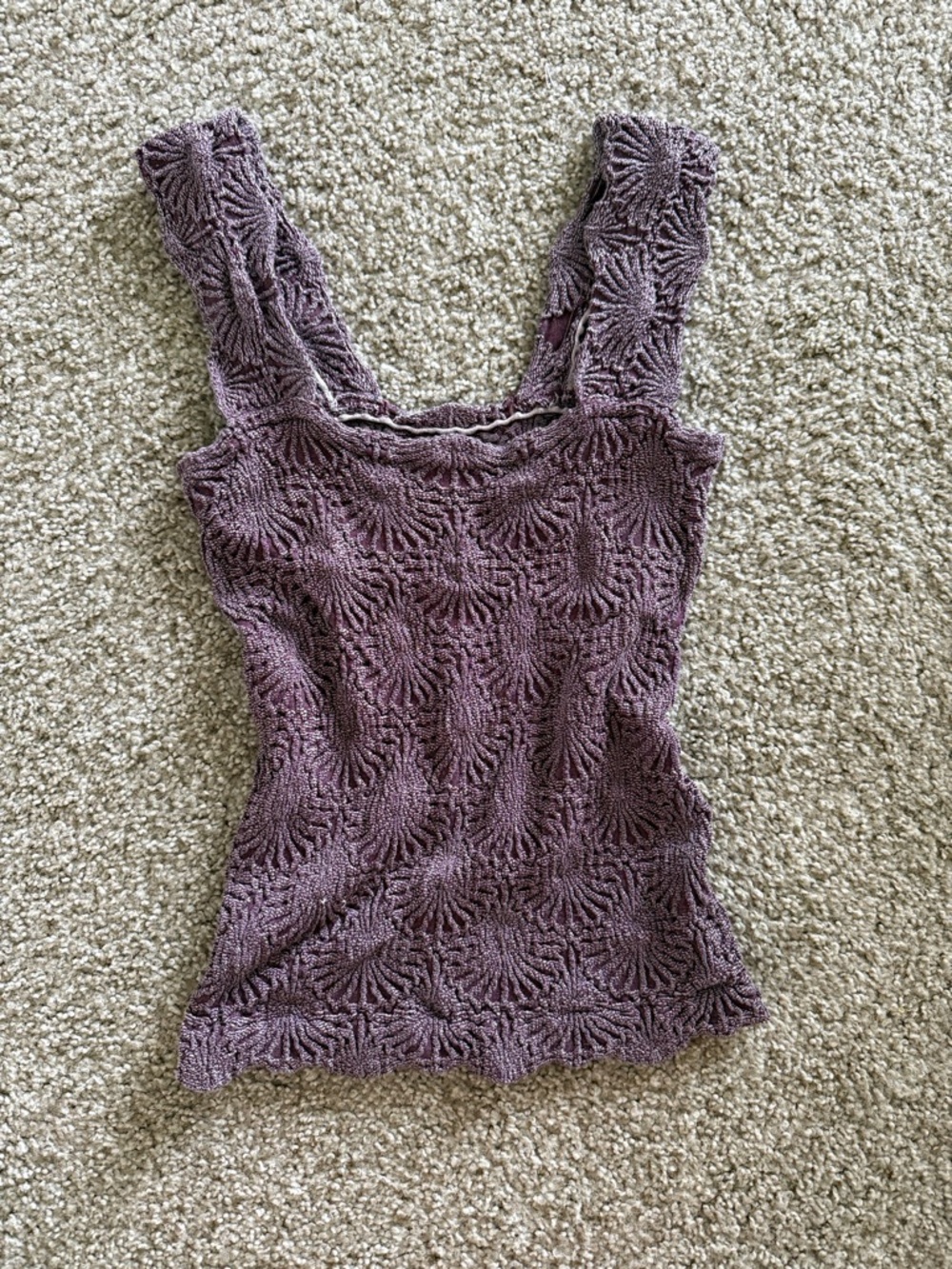 Free People Crochet Tank Top in Purple